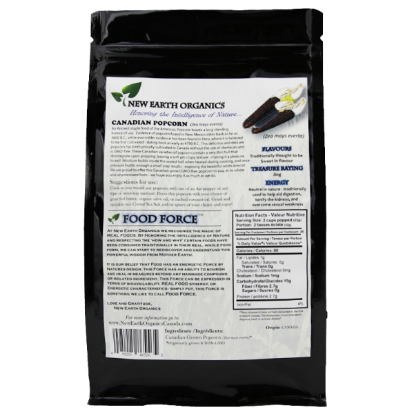 New Earth Organics Canadian Popcorn (1kg) - Lifestyle Markets